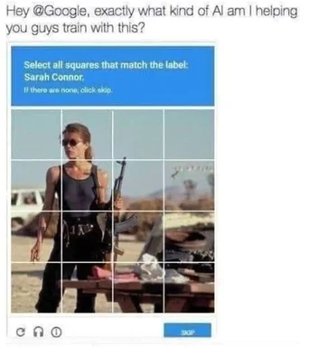 Sarah Connor AI training image