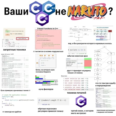 C and C# programming meme comparing to Naruto