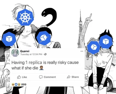 kubernetes replica risk meme
