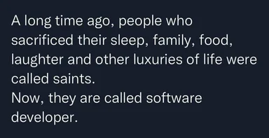 Software developer humor about sacrifices