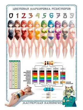 Resistor color code chart anime meme