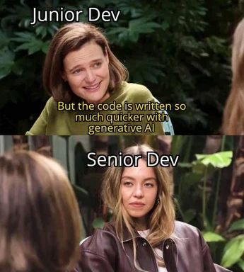 junior-dev-vs-senior-dev-generative-ai-code-speed-meme