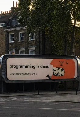Billboard with a humorous take on programming being dead