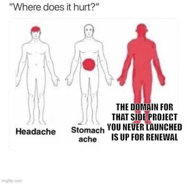 A meme about a developer's pain points with a doctor's body scan