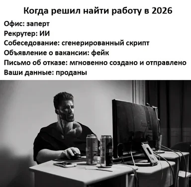 a man sitting at a desk with a computer and cans of soda looking frustrated