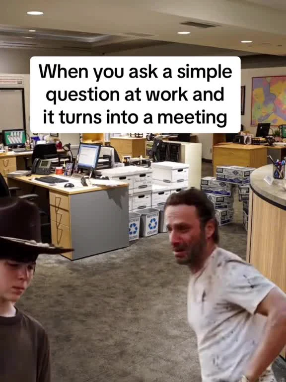 office meeting meme with two men reacting