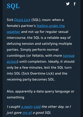 SQL meme about Sick Quick Lick