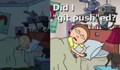 Rick Sanchez lying awake at night worrying about git push