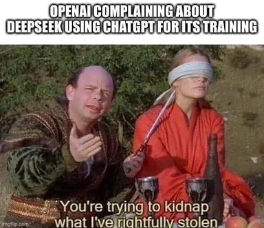 OpenAI complaining about DeepSeek using ChatGPT for its training
