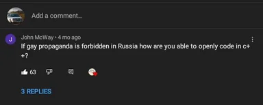 Comment questioning C++ coding freedom in Russia