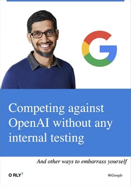 Google employee meme about competing with OpenAI