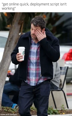 frustrated developer with coffee