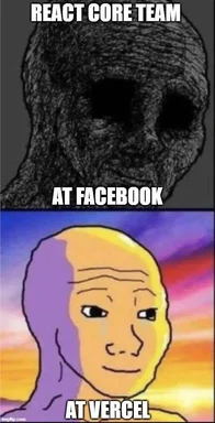 React core team contrast at Facebook and Vercel