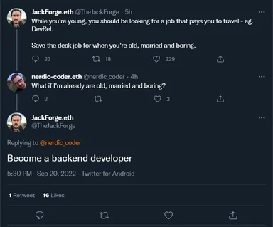 a developer's career advice meme