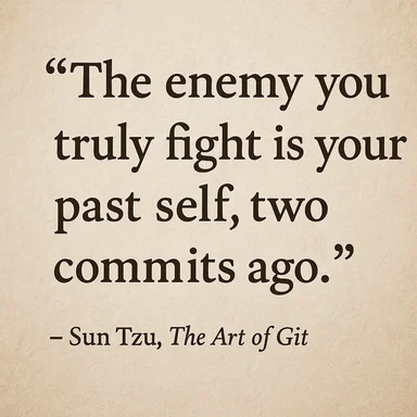 The enemy you truly fight is your past self, two commits ago. - Sun Tzu, The Art of Git