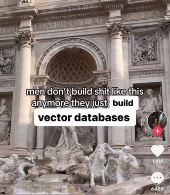 a statue of a fountain with a text overlay