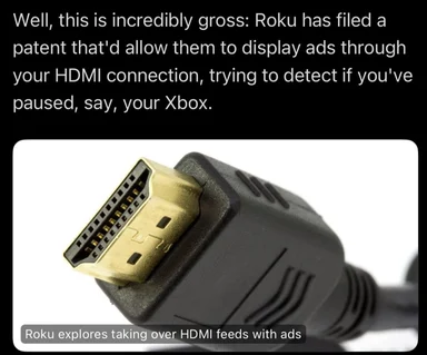 Roku HDMI ad patent meme