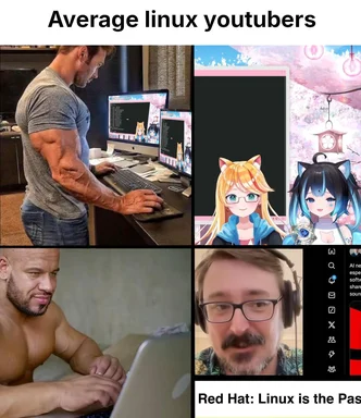 meme about linux youtube creators