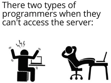 Two types of programmers when they can't access the server