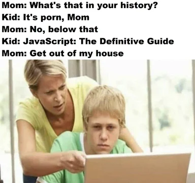 funny mom and kid looking at laptop meme