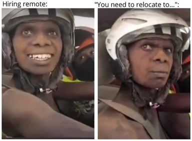 Remote work vs relocation meme