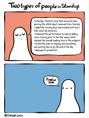 Two types of people in Standup meme