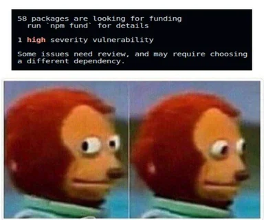 Concerned monkey looking sideways with code errors