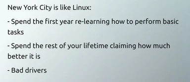 New York City is like Linux meme