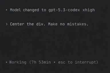 AI model working on coding task with humorous error message