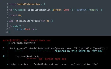 Rust programming error message