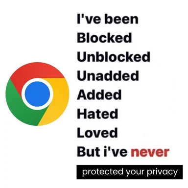 Google Chrome browser logo with text overlay