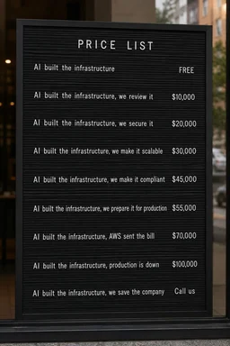 AI built infrastructure price list meme