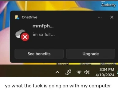 OneDrive storage full error meme