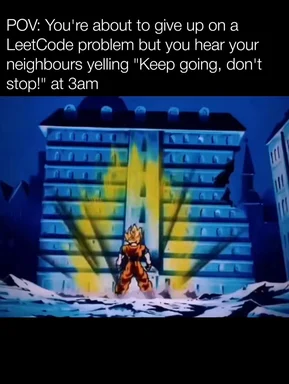 Dragon Ball character standing in front of a building with a motivational message
