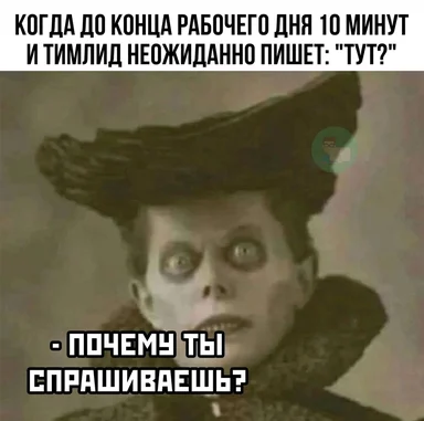 meme image of a person with a shocked expression and a large hat, with russian text overlay