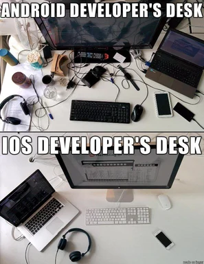 Android vs iOS developer desk comparison