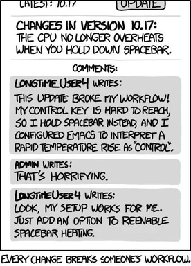 comic about software update breaking user workflow