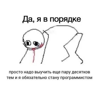 funny programmer meme with a drawn character