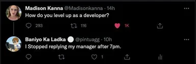 Developer levels up by ignoring manager messages after 7pm