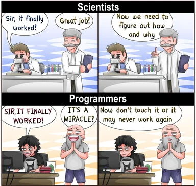 Scientists and programmers react differently to code or experiment success