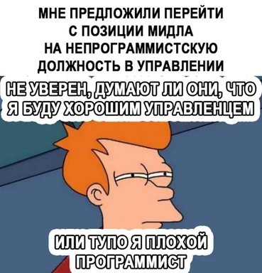 Футурама meme: programmer offered management position