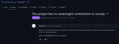 github issue comment on a closed project