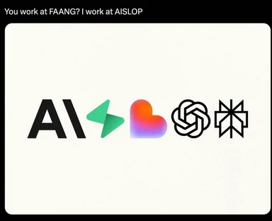 AISLOP meme with AI logo mashup