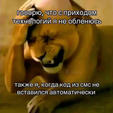 Lion face with russian text overlay