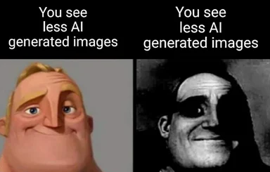 AI-generated image contrast meme