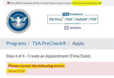 TSA PreCheck application error meme