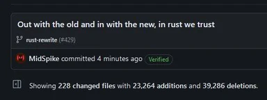 Out with the old and in with the new, in rust we trust