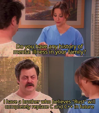 doctor and patient meme about rust programming language