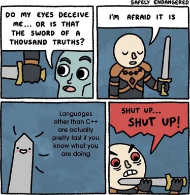 Comic strip about C++ programming language