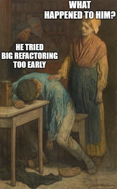 a man lies on a table with his head in his hands while a woman stands over him